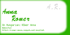 anna romer business card