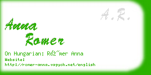 anna romer business card